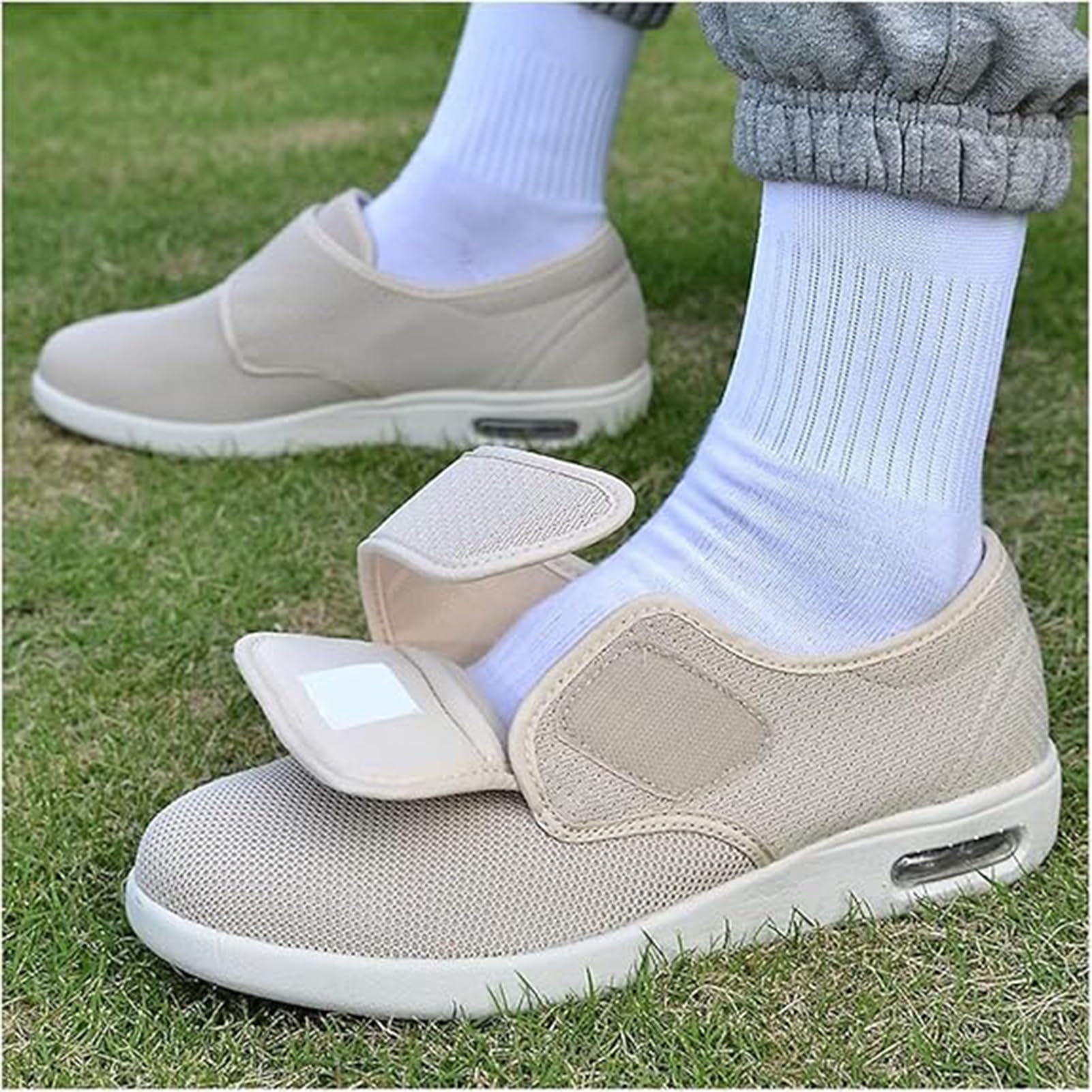 Bardzo szerokie buty dla cukrzyków, dla mężczyzn i kobiet, hallux valgus, antypoślizgowe, oddychające, siateczkowe, buty rekreacyjne, buty zdrowotne, dla seniorów, na opuchnięte stopy