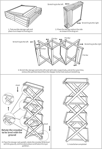Miniatura 5 de YYW Zapatero plegable para zapatos, estante de pie para entrada, armario, pasillo, estante plegable en forma de X de varios niveles (color madera, 6