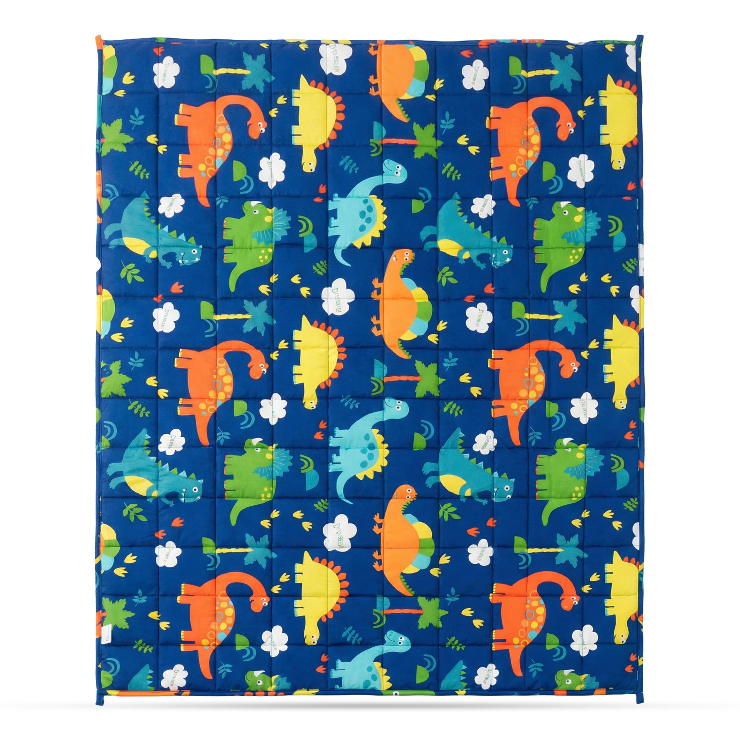 Vonia Gewichtsdecke Für Kinder – Gewichtsdecke Für Kinder Aus 100% Baumwolle | 3,2 Kg (104 X 152 cm) Sensorische Decken Mit Dinosaurier-Print Zum Schlafen – Grau/Blau