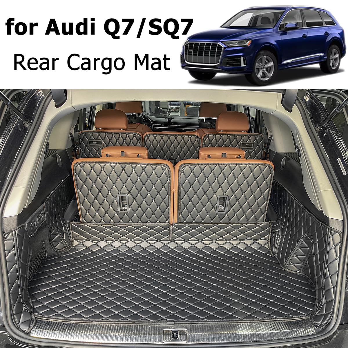 Fit 2017-2024 Audi Q7 Retractable Cargo Cover For 2017 2018 2019 2020 2021 2022 2023 2024 Audi Q7 Suv Accessory Rear Trunk Privacy Shield Shade Black 2 thumbnail image
