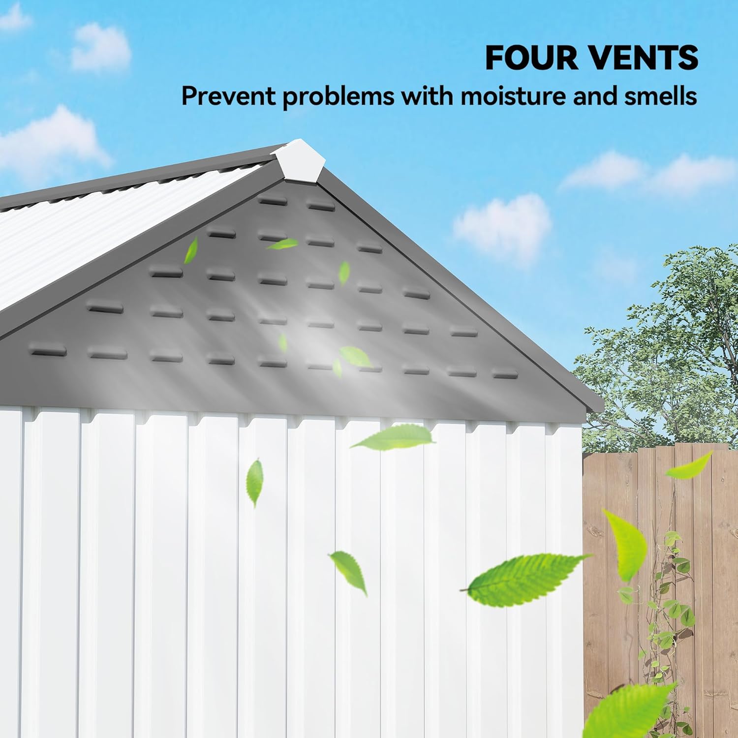 Close-up of the lockable latch on the shed doors