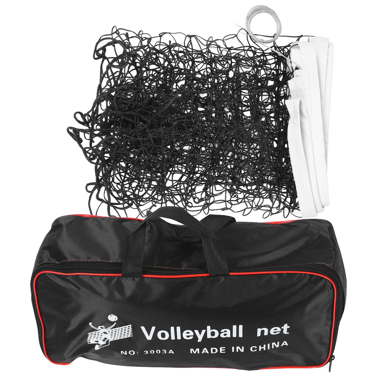Rete da Pallavolo Portatile Pieghevole per Spiaggia e Outdoor | Nero in Poliestere, Installazione Semplice, Maglia Piccola, Uso Badminton e Volley