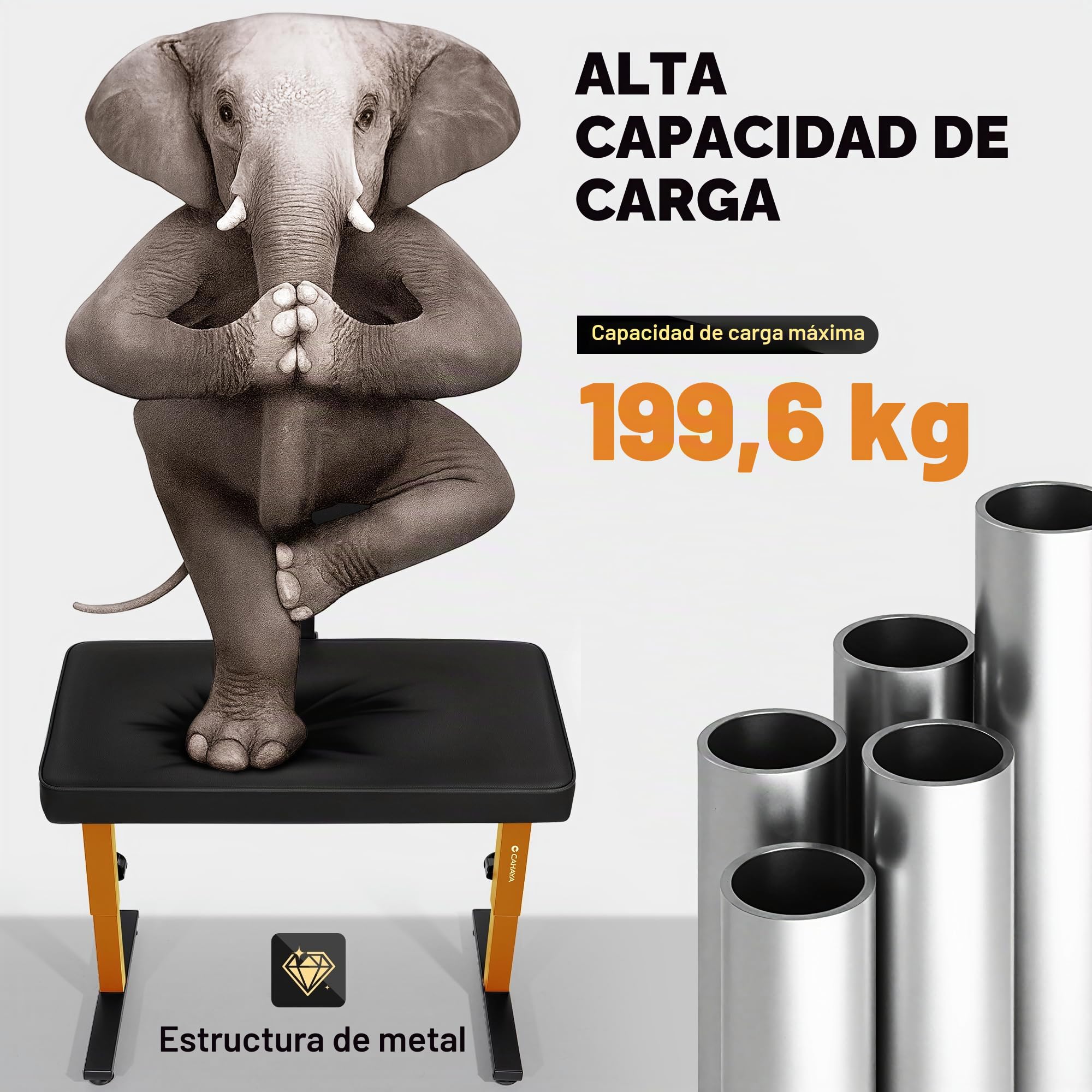 CAHAYA Banco de Piano Plegable y Ajustable – Taburete para Teclado hasta 200 kg, Altura y Respaldo Regulables para Niños y Adultos, Estudio, Clases y Actuaciones