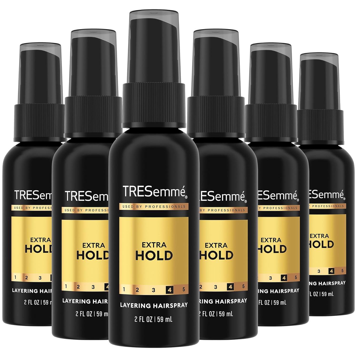 TRESemmé Extra Hold Travel Hairspray 6-Pack, 2oz Non-Aerosol - Anti-Frizz, Anti-Humidity, All-Day Layering Hold