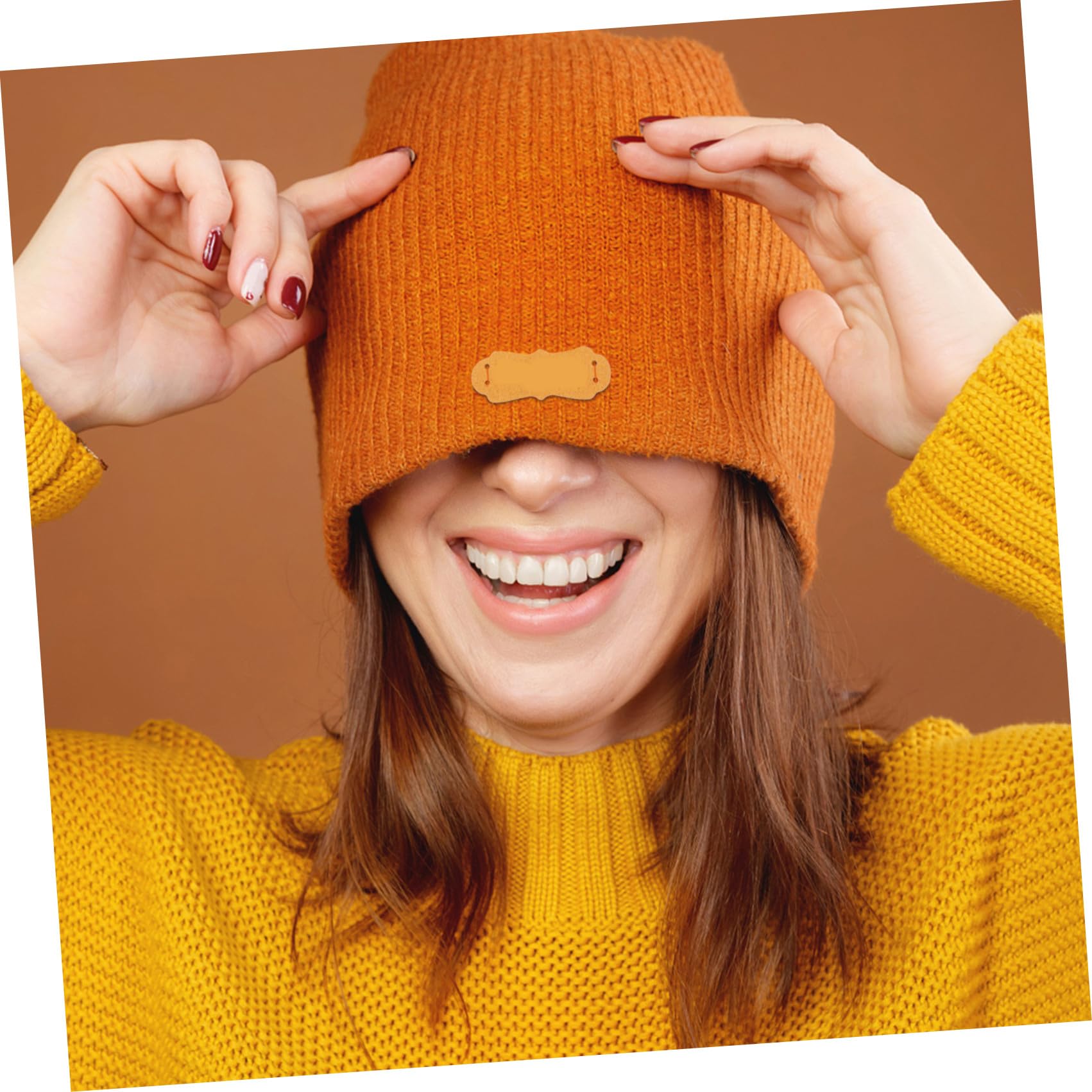 Abaodam 300pezzi Etichette Pu Goffrate Per Fai Da Te Accessori Per Cucito Decorazione Per Abbigliamento Borse Scarpe e Cappelli Di Etichette Artigianali