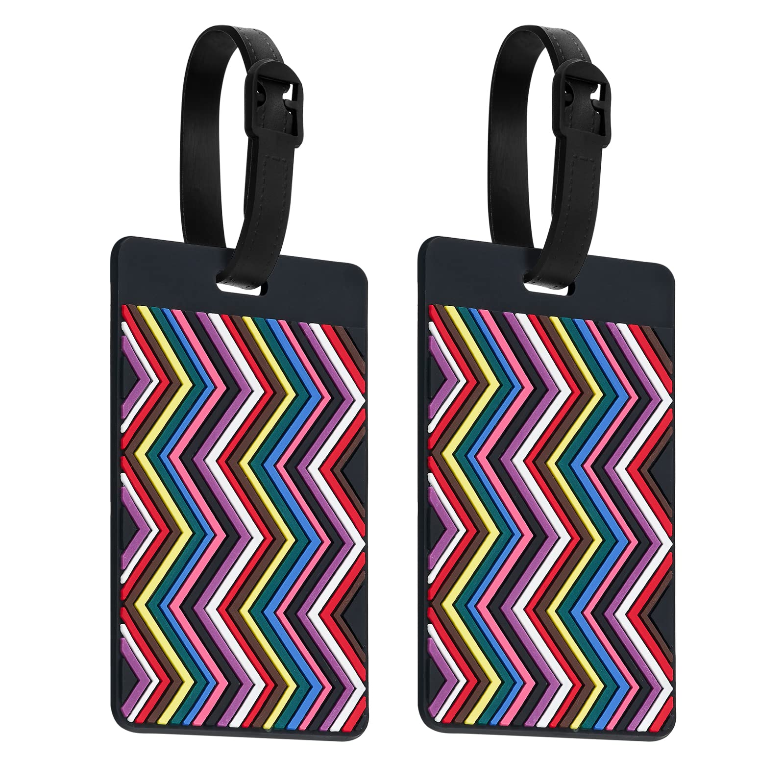 ZOUIQSS Kofferanhänger Zweierpack, Gepäckanhänger Koffer-ID-Etiketten Visitenkartenhalter/Reise-ID-Taschenanhänger (Wave)