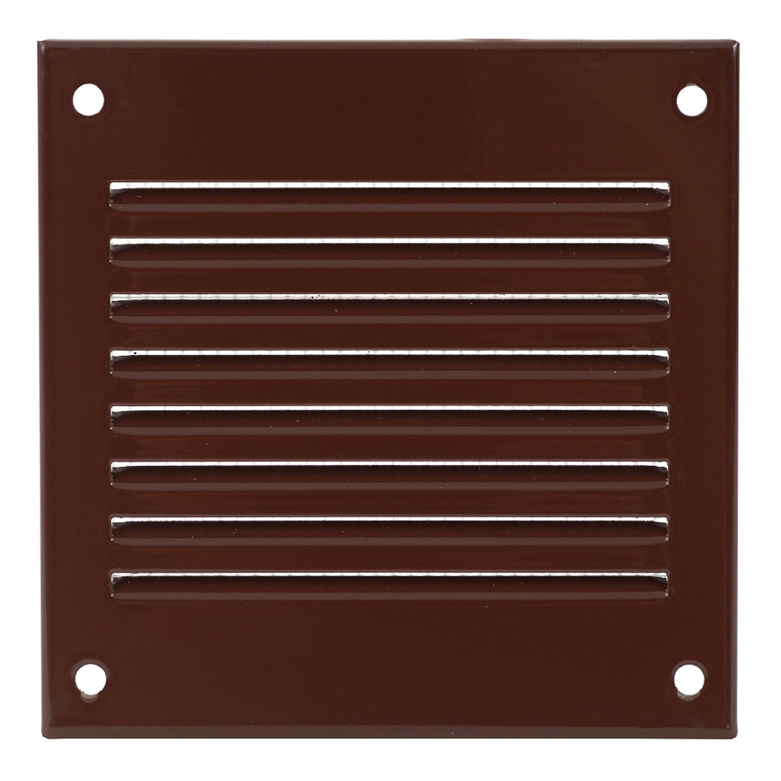 100x100mm / 4x4" inch Brown Metal Air Vent Grille Cover with Insect Mesh - Ventilation Cover
