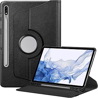 Fintie Rotating Case for Samsung Galaxy Tab S8 2022/Tab S7 2020 11 Inch (Model SM-X700/X706/T870/T875/T878), [Built-in S Pen Holder] 360 Degree Swivel Stand Cover Auto Sleep/Wake, Black