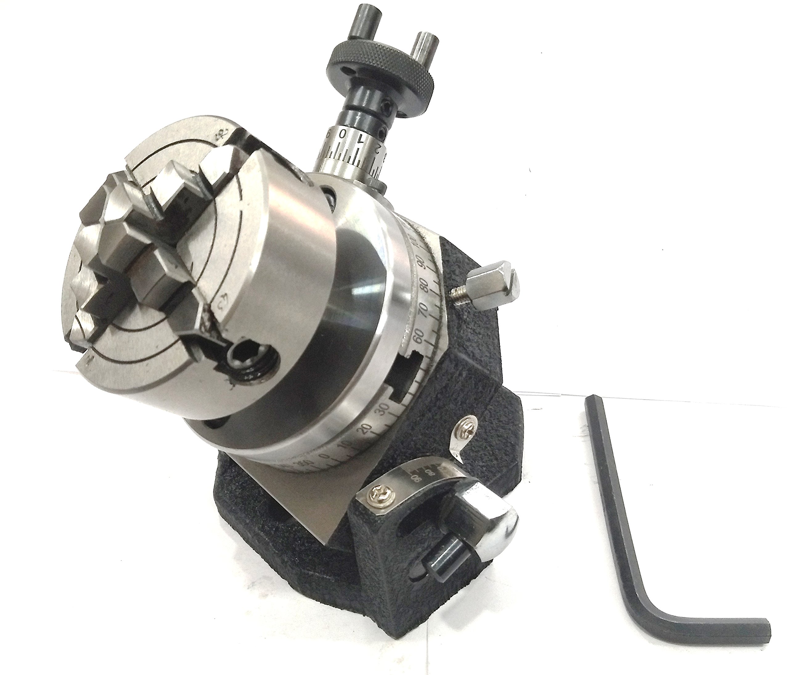 3" (75 mm) Przechylany stół obrotowy + 70 mm 4 szczęki niezależny uchwyt + płyta tylna + nakrętki T
