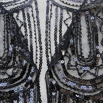 1920s Shawl - Vintage Flapper Shawl Sequin Beaded Evening Cape for Wedding, Flapper Party & Evening Events
