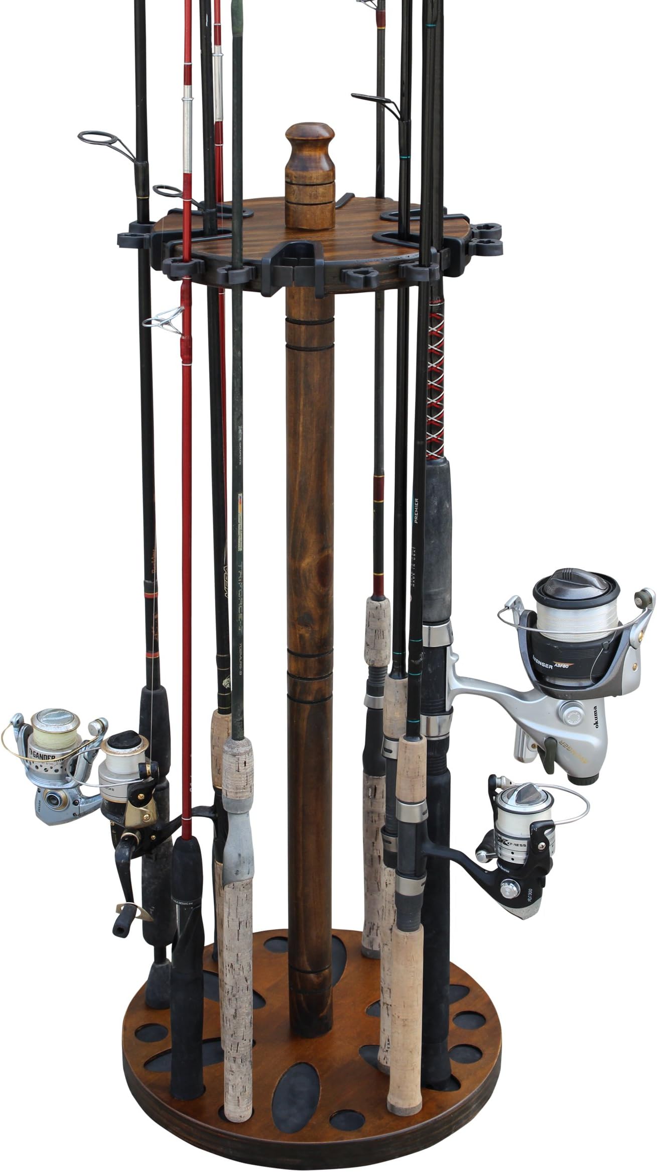 Rush Creek Creations Round 24 Fishing Rod Rack with Dual Rod Clips