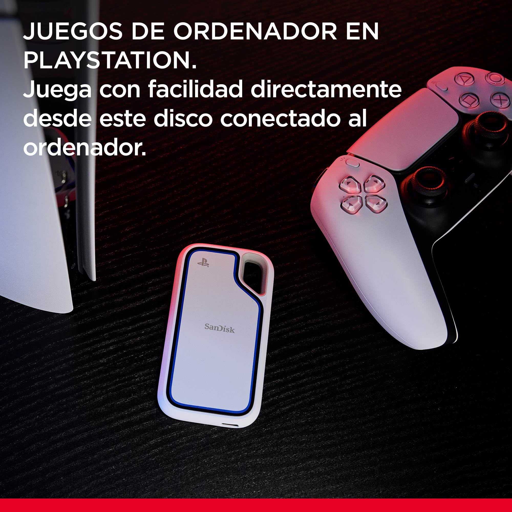SanDisk Extreme SSD Externo portátil para PlayStation 5 y Ordenador 1TB, Velocidades hasta 1000 MB/s, Resistencia al Agua y al Polvo IP65 y contra caídas de hasta 3 Metros, 1 Mes de Nitro Discord