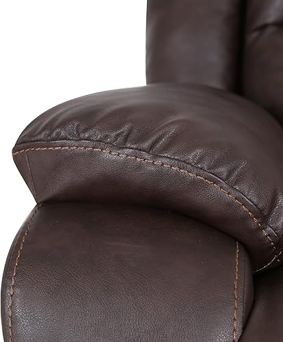 Miniatura 9 de Teresa Classic - Reclinador giratorio de cuero copetudo marrón oscuro