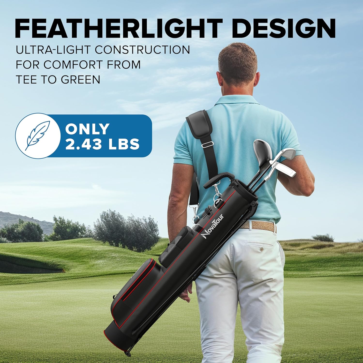 Par 3 Golf Bag, Ultra Lightweight, Small Golf Bag for Par 3 and Executive Courses