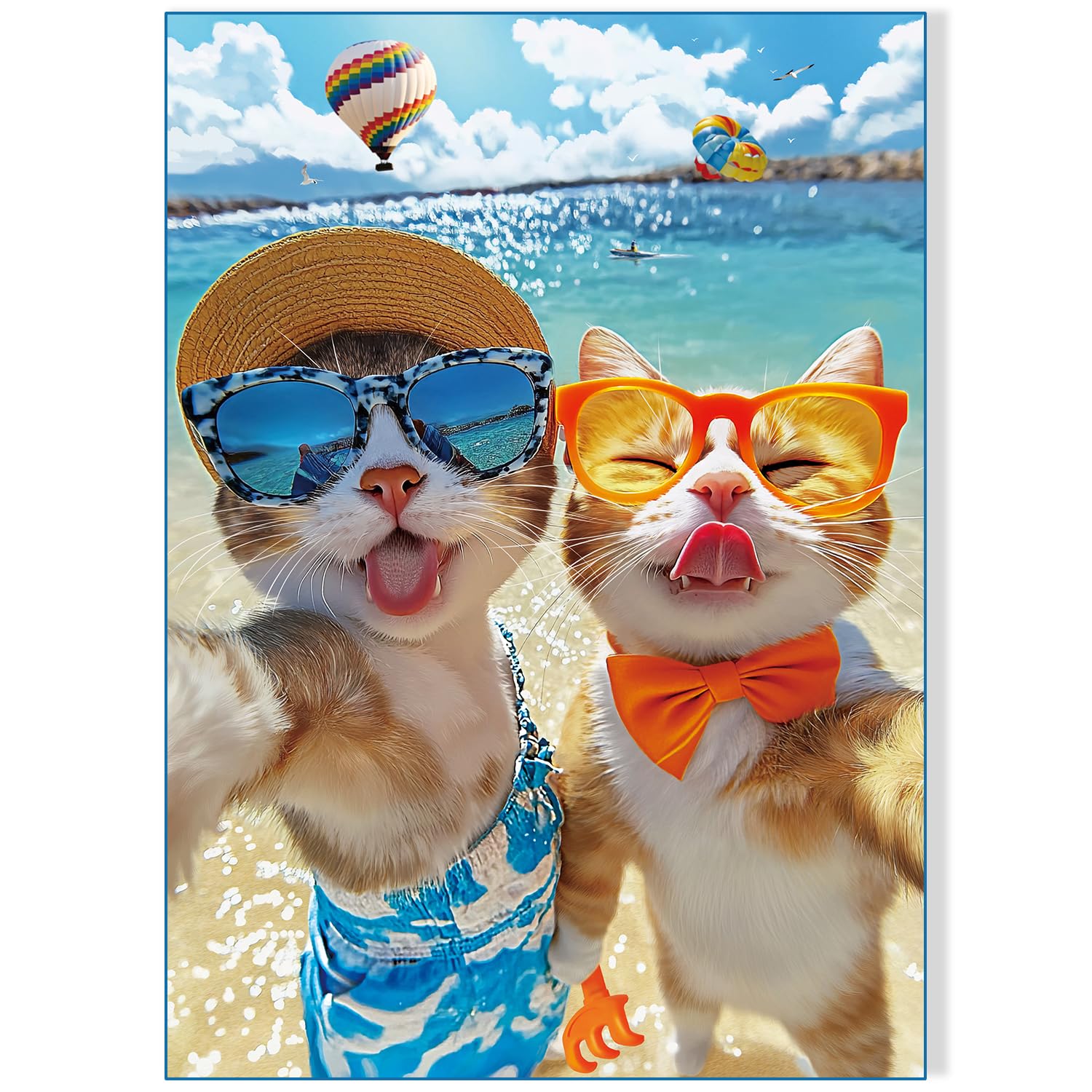 500 Pieces Jigsaw Puzzles for Adults and Teens and Kids Family Happy Games Big Size Selfie on Beach