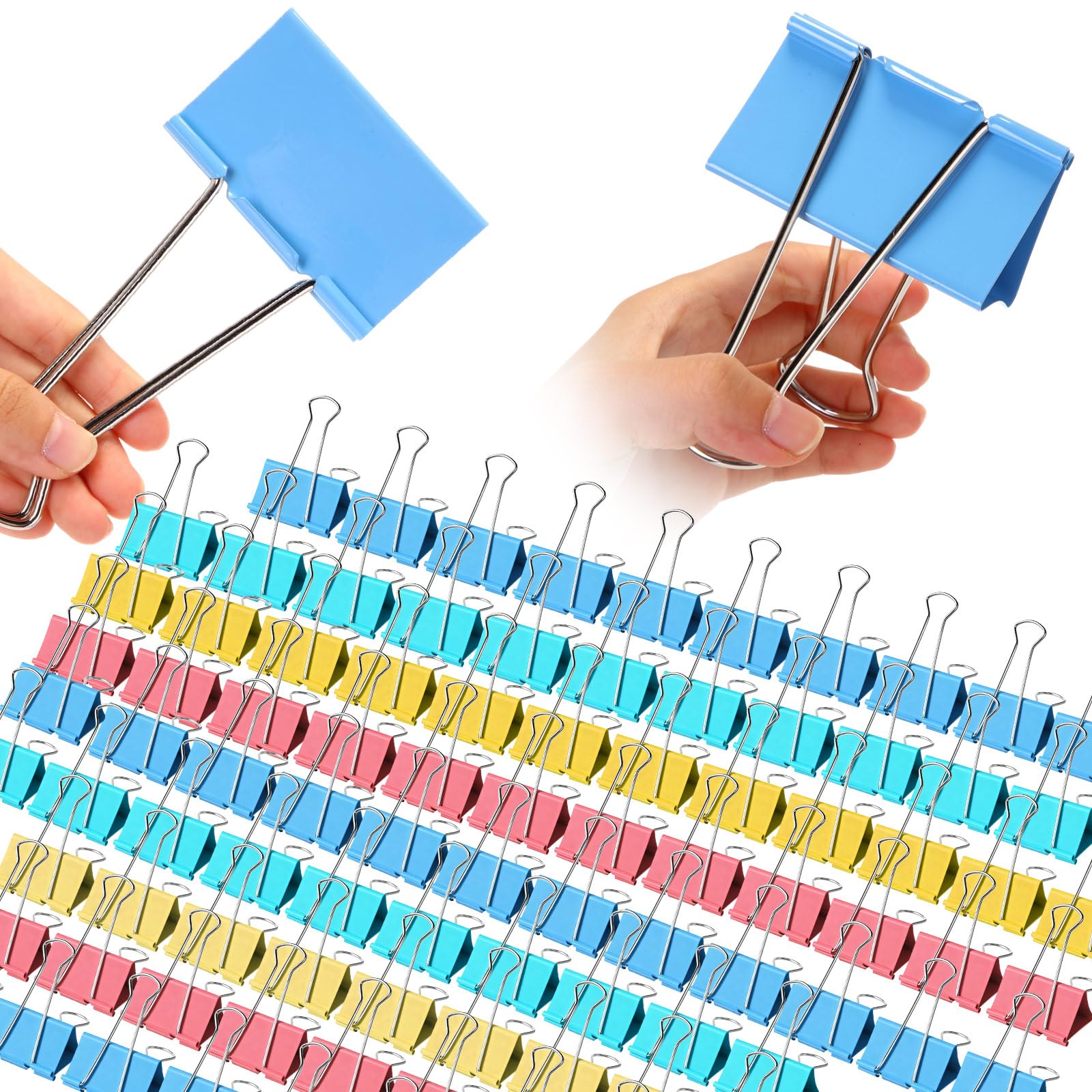 Jetec Jumbo-Binder-Clips, 7,6 cm, extra groß, bunt, groß, strapazierfähig, Metall, riesig, große Papierklemmen für Büro und Zuhause, Organisation, Küche, Lebensmittelbeutel, Zeichnen, 48 Stück