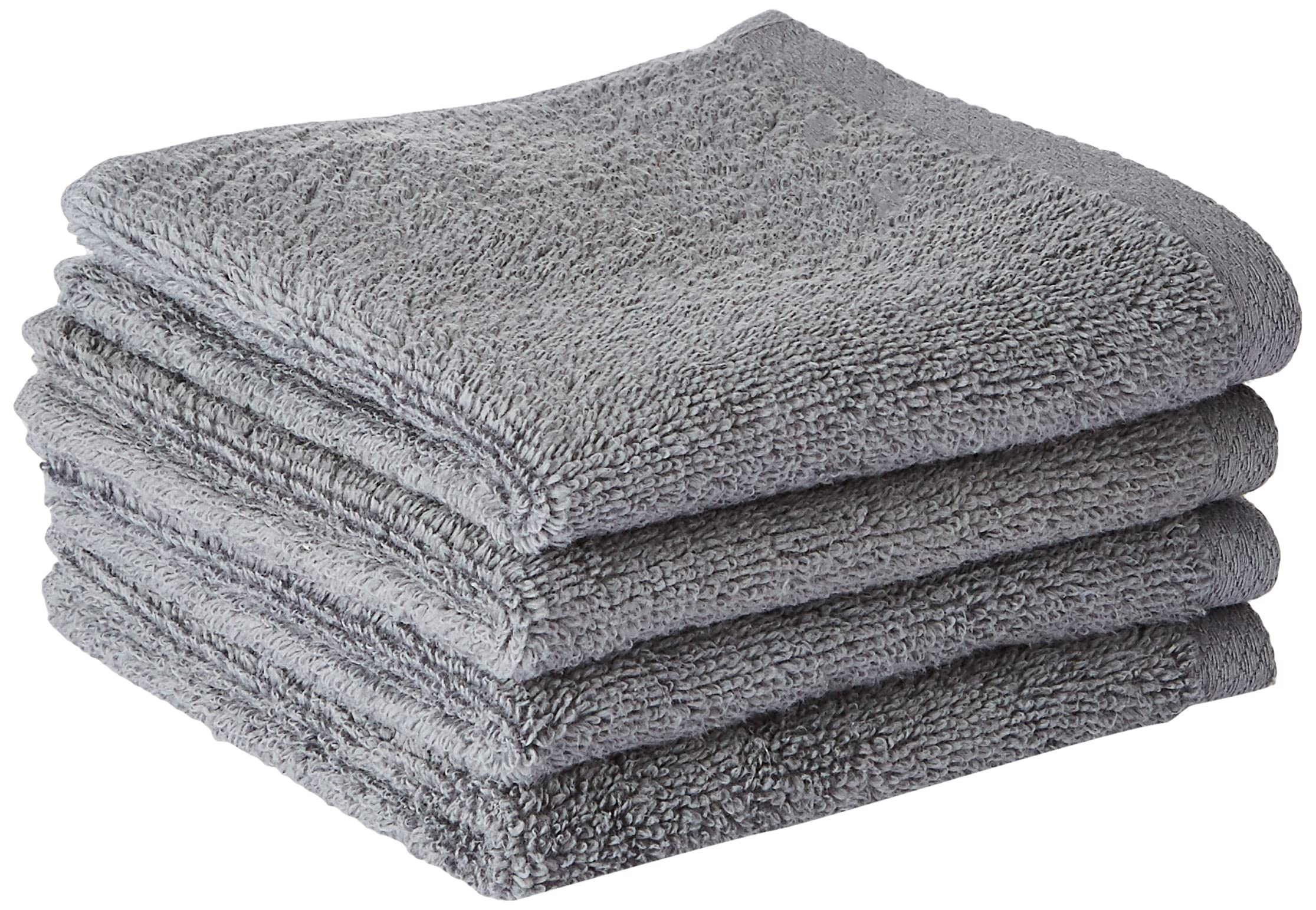 Bianca Zero-Twist 100% Cotton Ultra-Fluffy Towels -4pc Face Towel (Paradiso) Solid-Grey-image-5