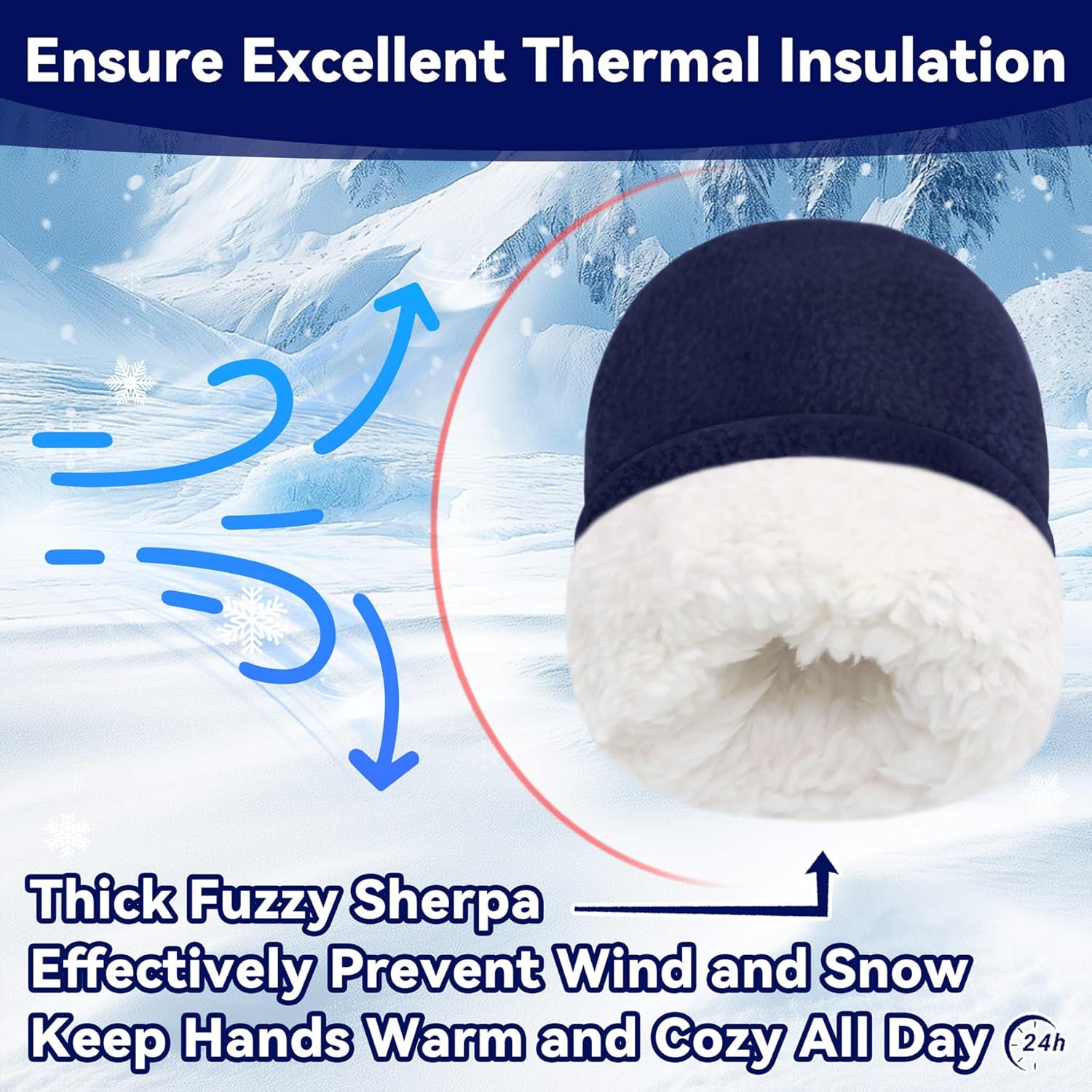 Olreco 3 Pack Baby Mittens Winter Toddler Mittens Warm Fleece Infant Gloves for Boys Girls Toddler Snow Gloves for Kids - Image 5