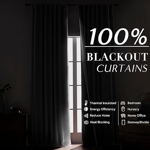 Miniatura 6 de PANELSBURG Cortinas opacas elegantes de 96 pulgadas de largo, 8 pies, aislamiento térmico, reducción de ruido, cortina de oscurecimiento para sala