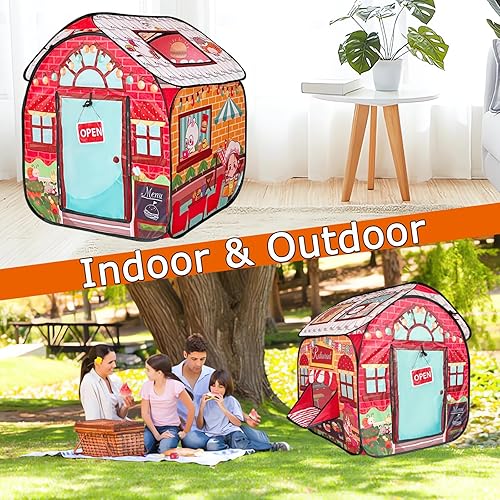 Miniatura 6 de Tienda de campaña para niños, tienda de campaña desplegable de comida rápida para niños, casa de juegos para interiores y exteriores, tienda de