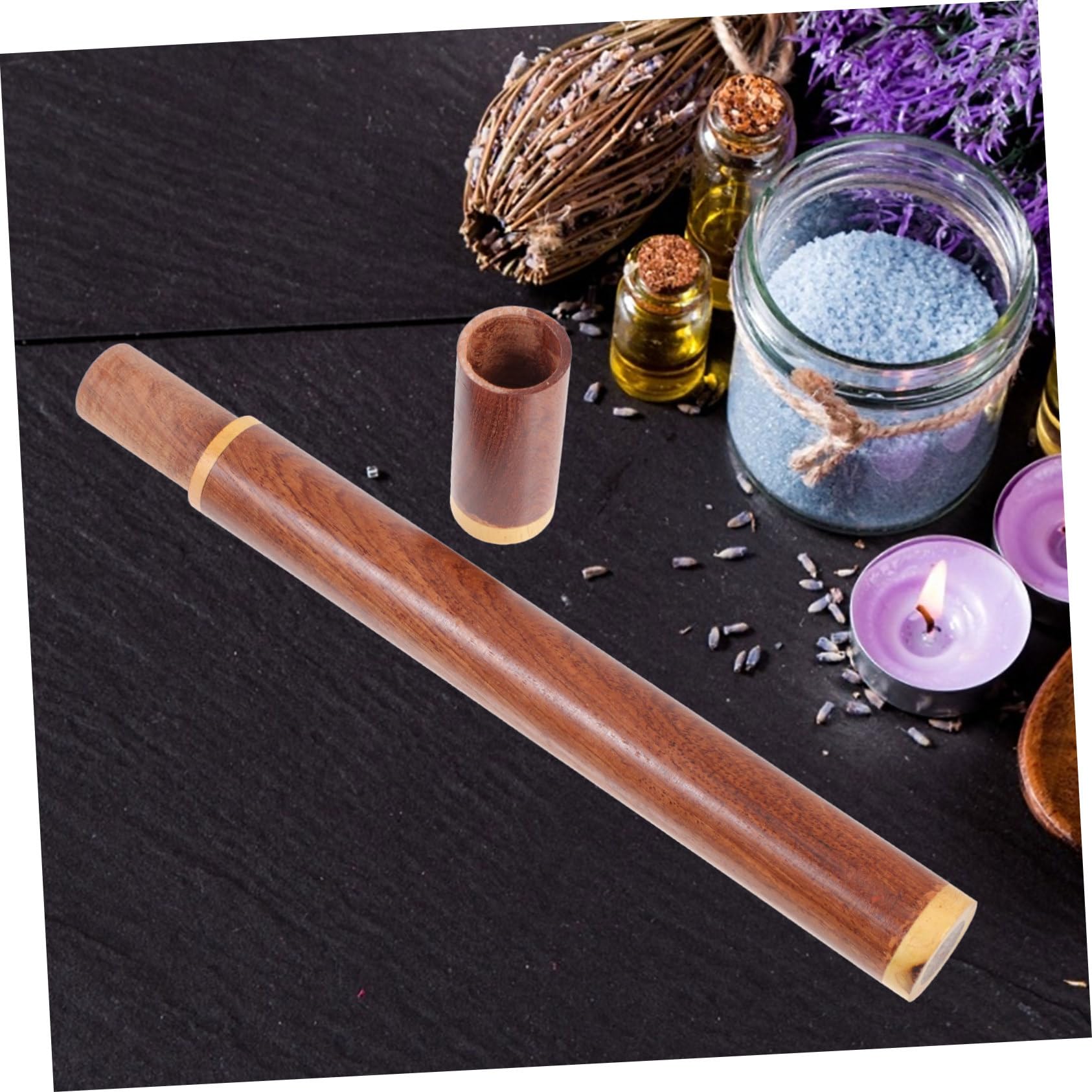 TOPBATHY 8 Stck Räucherstäbchen Halter aus Holz mit Verschlussdeckel Kompakte Aufbewahrung für Duftstäbchen Langlebige Holzröhre mit Feiner Maserung Sicherer Incense Stick Storage
