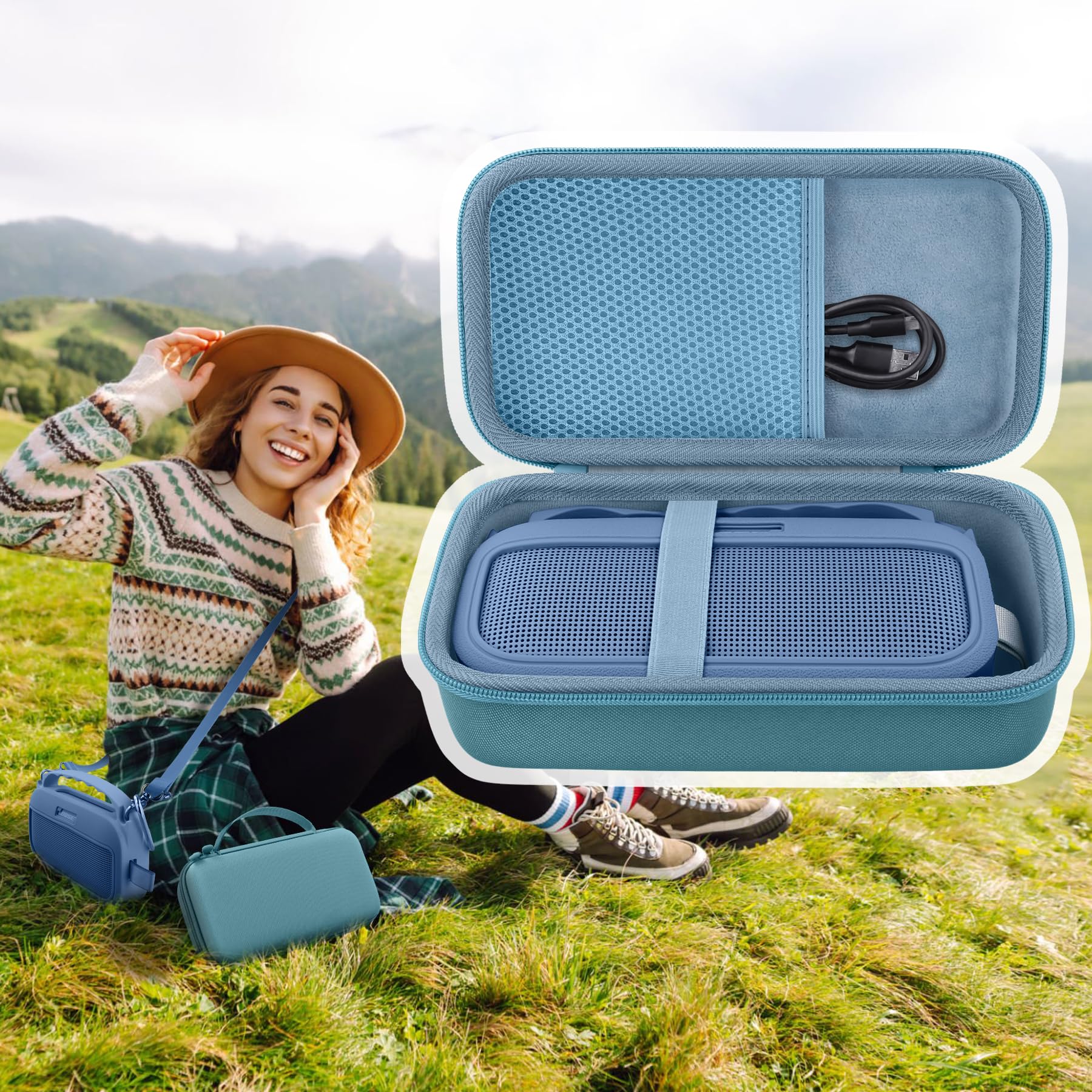 co2CREA Duro Viajar Caja Estuche Funda para Bose New SoundLink Flex 2nd Gen portátil（Funda Solo,Case Only）