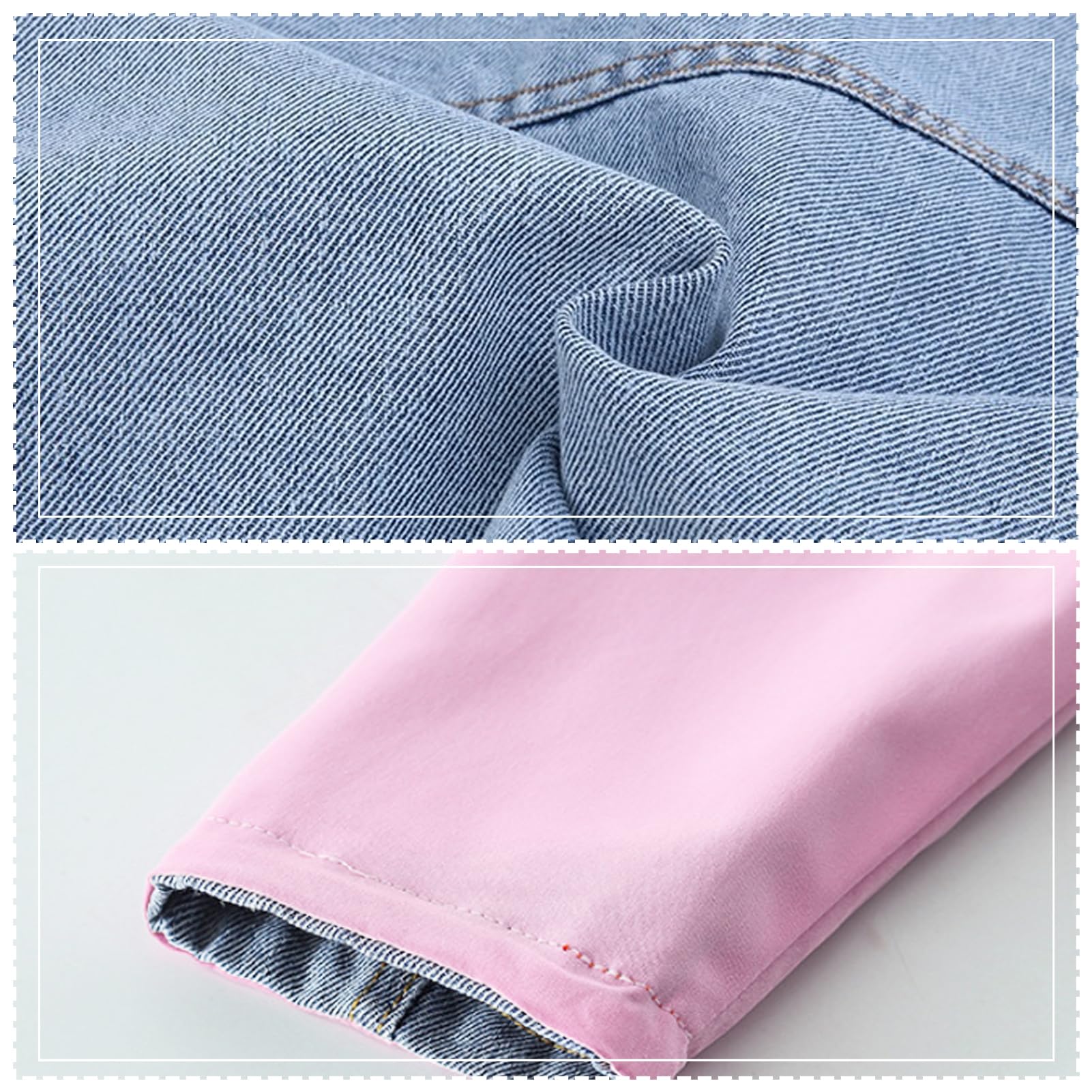 Chaqueta Vaquera Niña con Capucha Abrigo de Diseño Reversible para Primavera Otoño