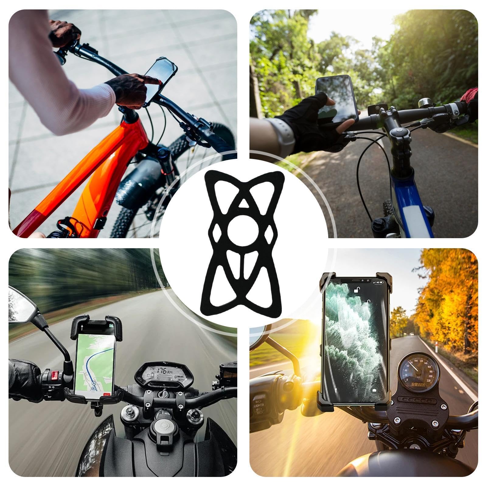 Motorrad-Telefonhalterung, Silikon-Sicherheitsbänder für Handy, elastisches Gummi-Sicherheitsband, Handyhalterung, Fahrrad-Telefonhalterung, 