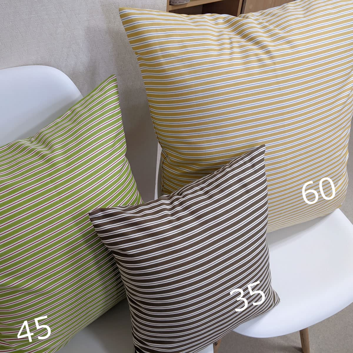 クッションカバー 2点セット Amazon.co.jp: クッションカバー ダブルストライプ リズミカルな