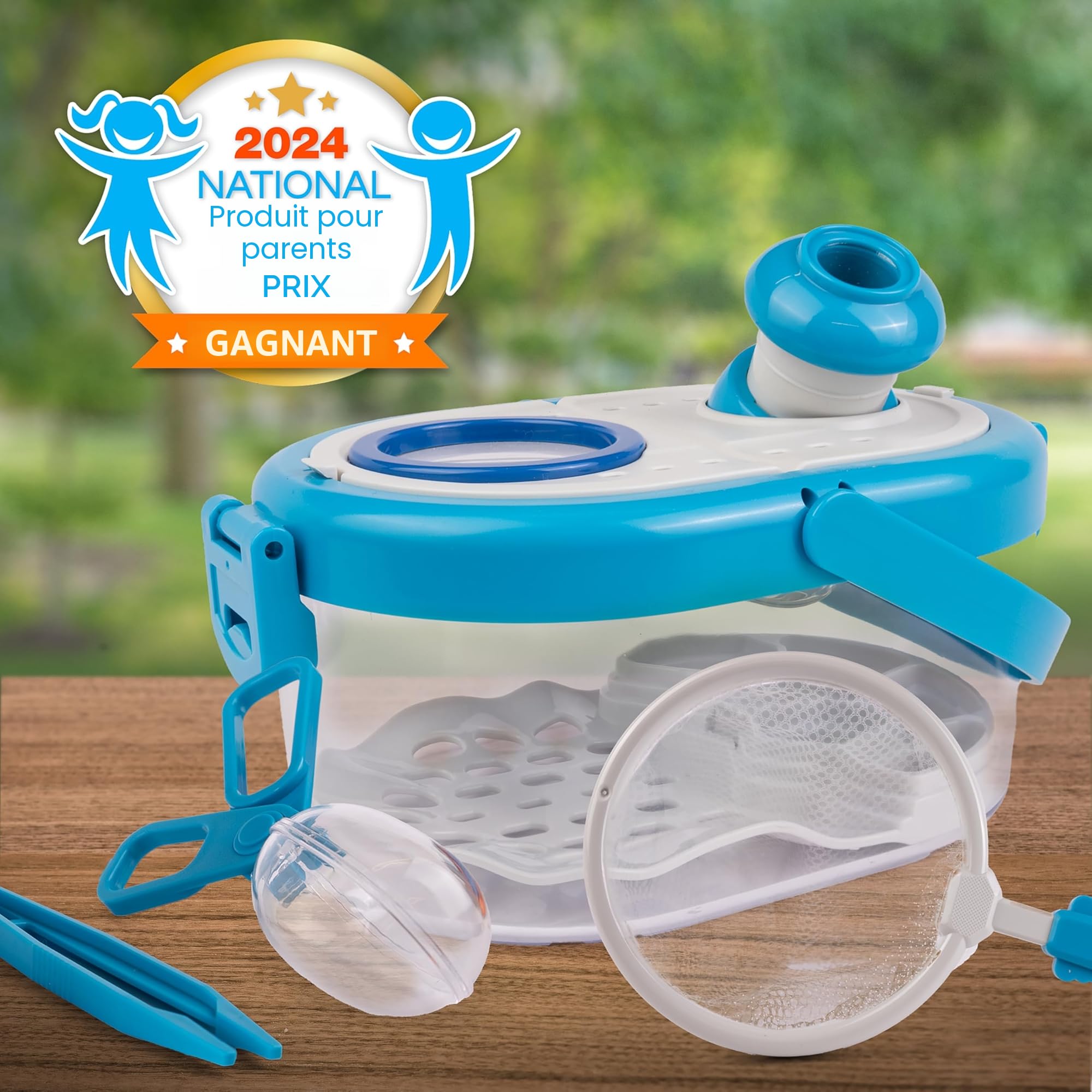 National Geographic Kit d'attrape-Insectes pour Enfants – Habitat d'insectes avec visionneuse grossissante, attrapeur, Pince à épiler et Guide d'apprentissage (français Non Garanti), kit de Capture