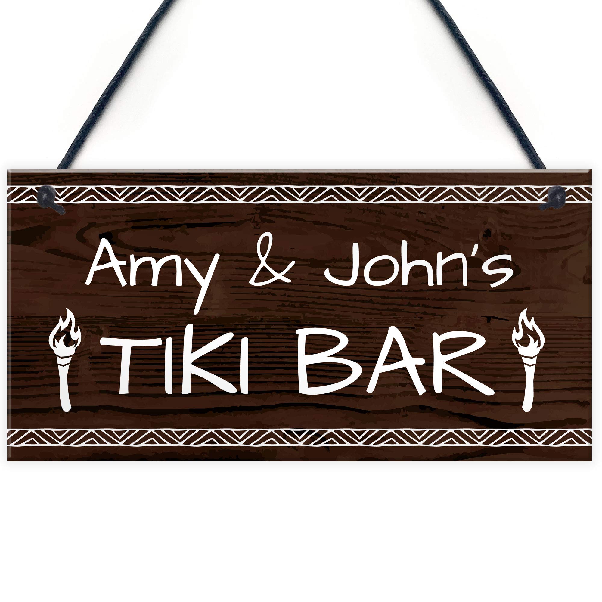Red Ocean Personalised Tiki Bar Sign For Home Bar Novelty Bar Signs Garden Bar Decor Alcohol Gifts