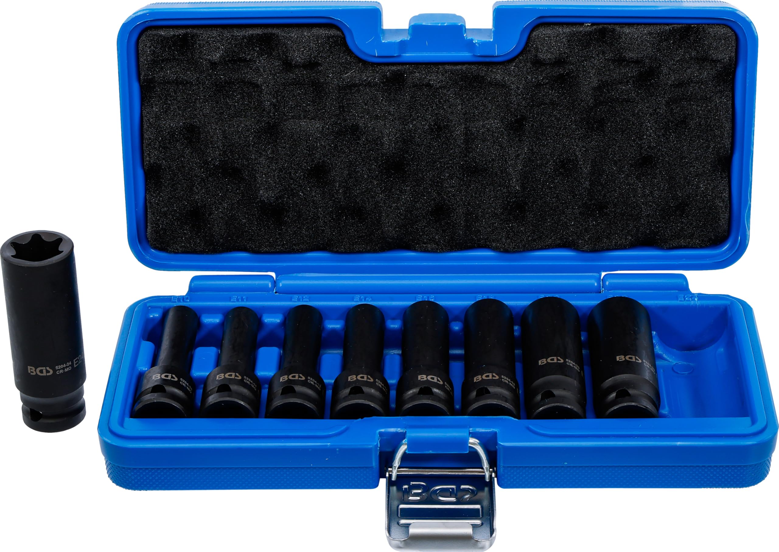 BGS 5204 | Impact Socket Set E-Type, deep | 12.5 mm (1/2") Drive | E10 - E24 | 9 pcs.