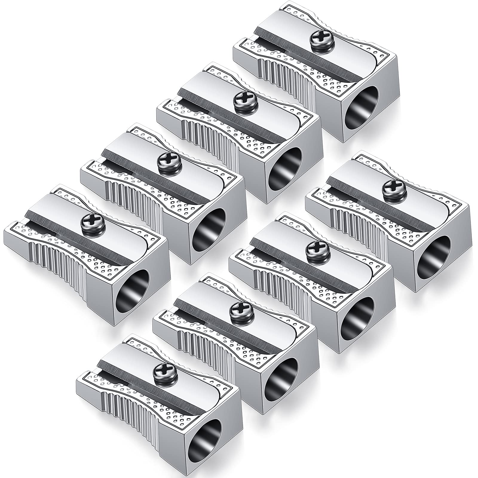 Bonsicoky Lot De 8 Taille-crayons Portatifs En Métal Avec 2