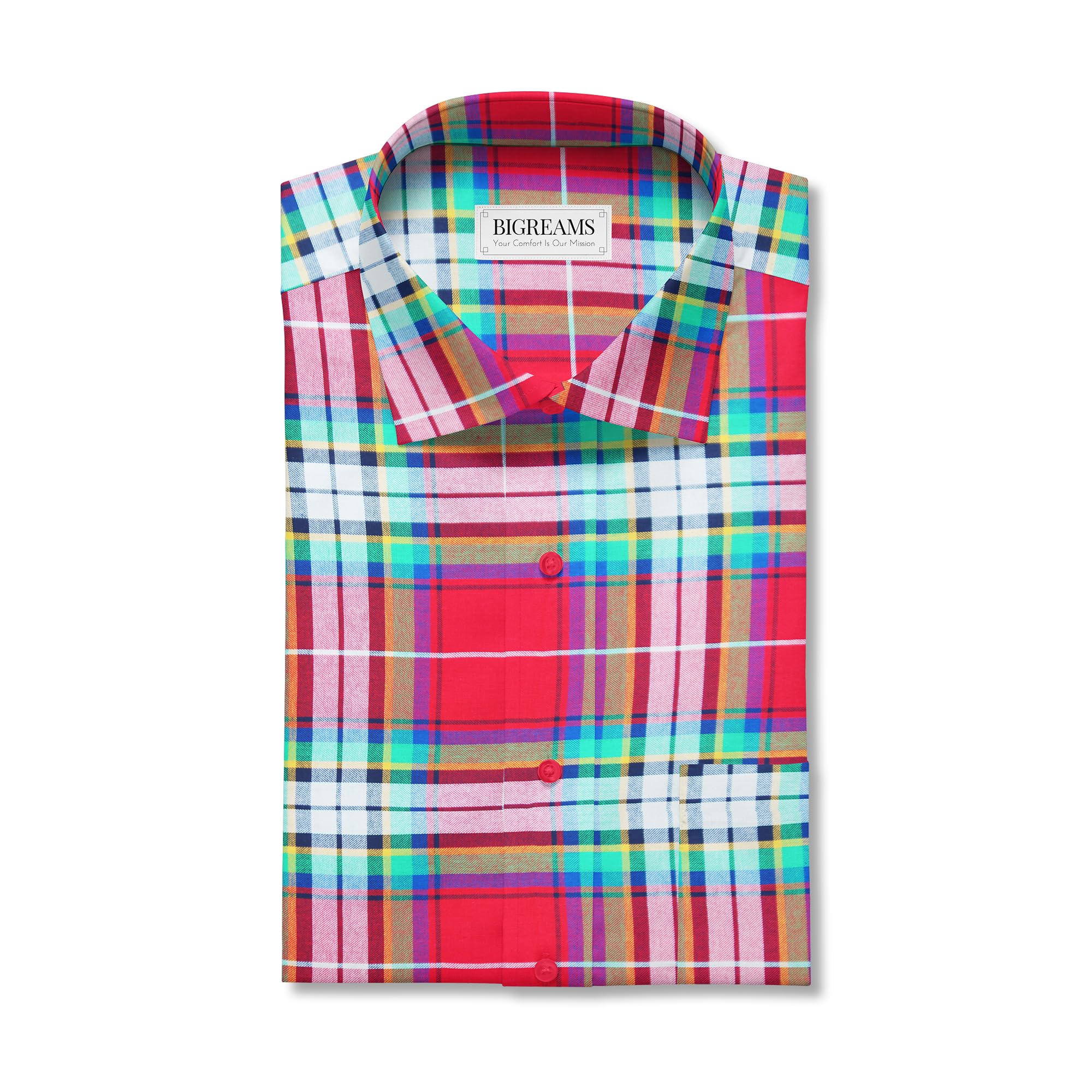 Ruby Fabrics Linings Unstitched Pure Cotton Multicolor Checkered Shirt Fabric(3 Meter For As Per Your Use)