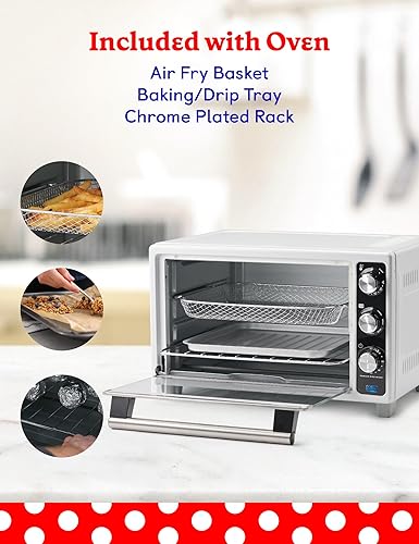 Miniatura 4 de Betty Crocker Horno tostador de convección de freidora de aire, tostadora multifunción de 6 rebanadas y horno freidora de aire, 0.8 pies cúbicos de