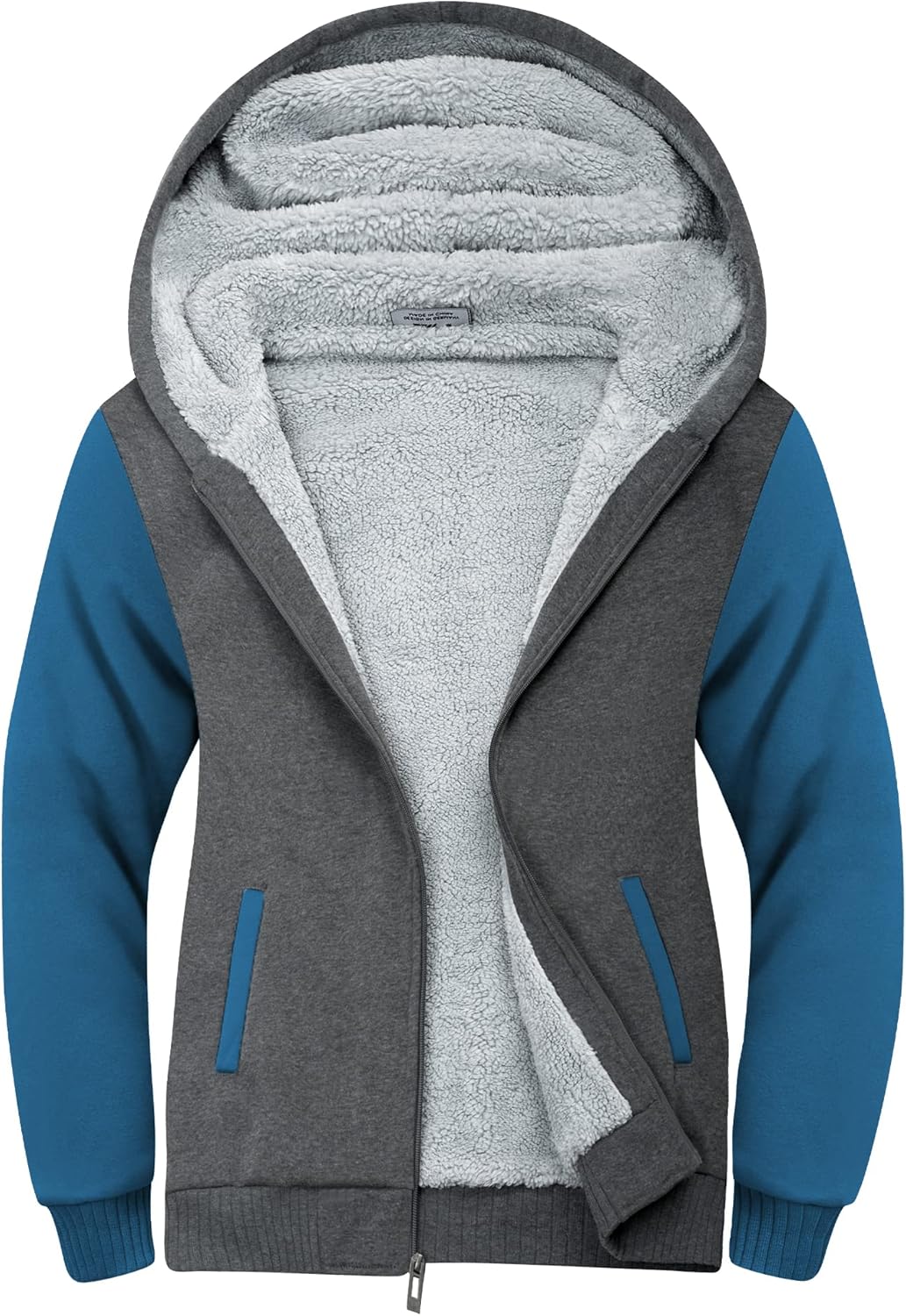 Little Beauty Zip Up Hoodies for Men Heavyweight Fleece Jacket Casual Hooded Sweatshirt with Pocket