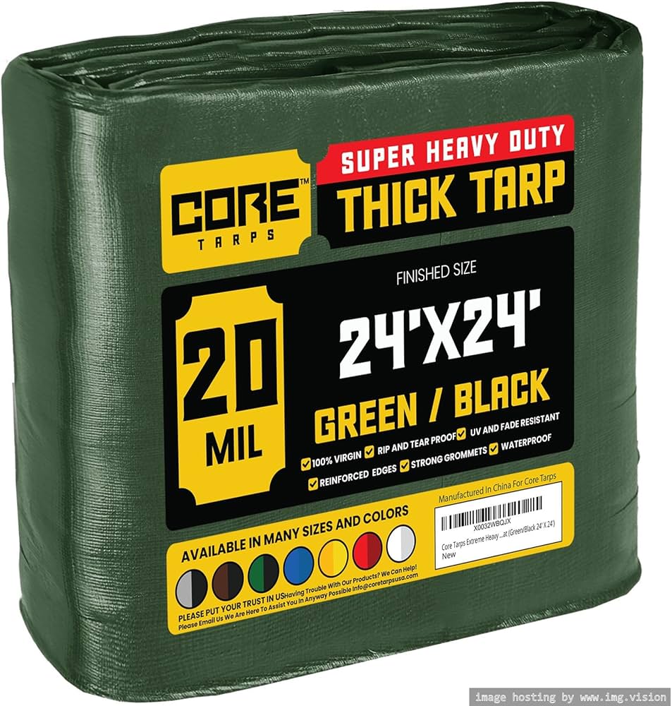 Core Tarps Extreme Heavy Duty 20 Mil Tarp Cover, Waterproof, UV Core Tarps Extreme Heavy Duty 20 Mil Tarp Cover, Waterproof, UV