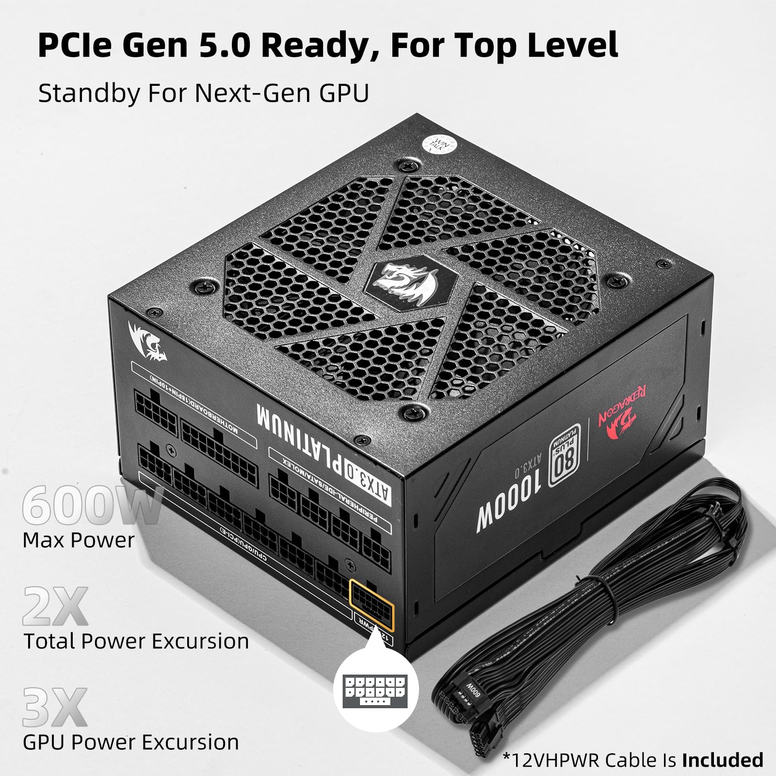 Amazon | Redragon PSU017 80+ Platium 1000ワット ATX フルモジュラー