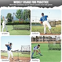 Vista 7 de 6'×6' Baseball Softball Practice Net,Baseball Backstop,for Hitting Pitching Batting Catching with Bow Frame,Bonus Strike Zone,Target