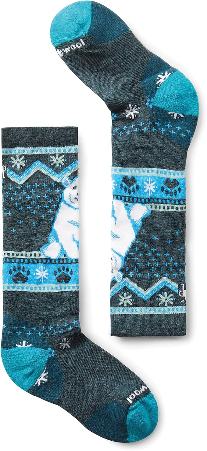 Smartwool Kids&#39; Wintersport Polar Bear Full Cushion Merino Wool Over The Calf Pattern Socks