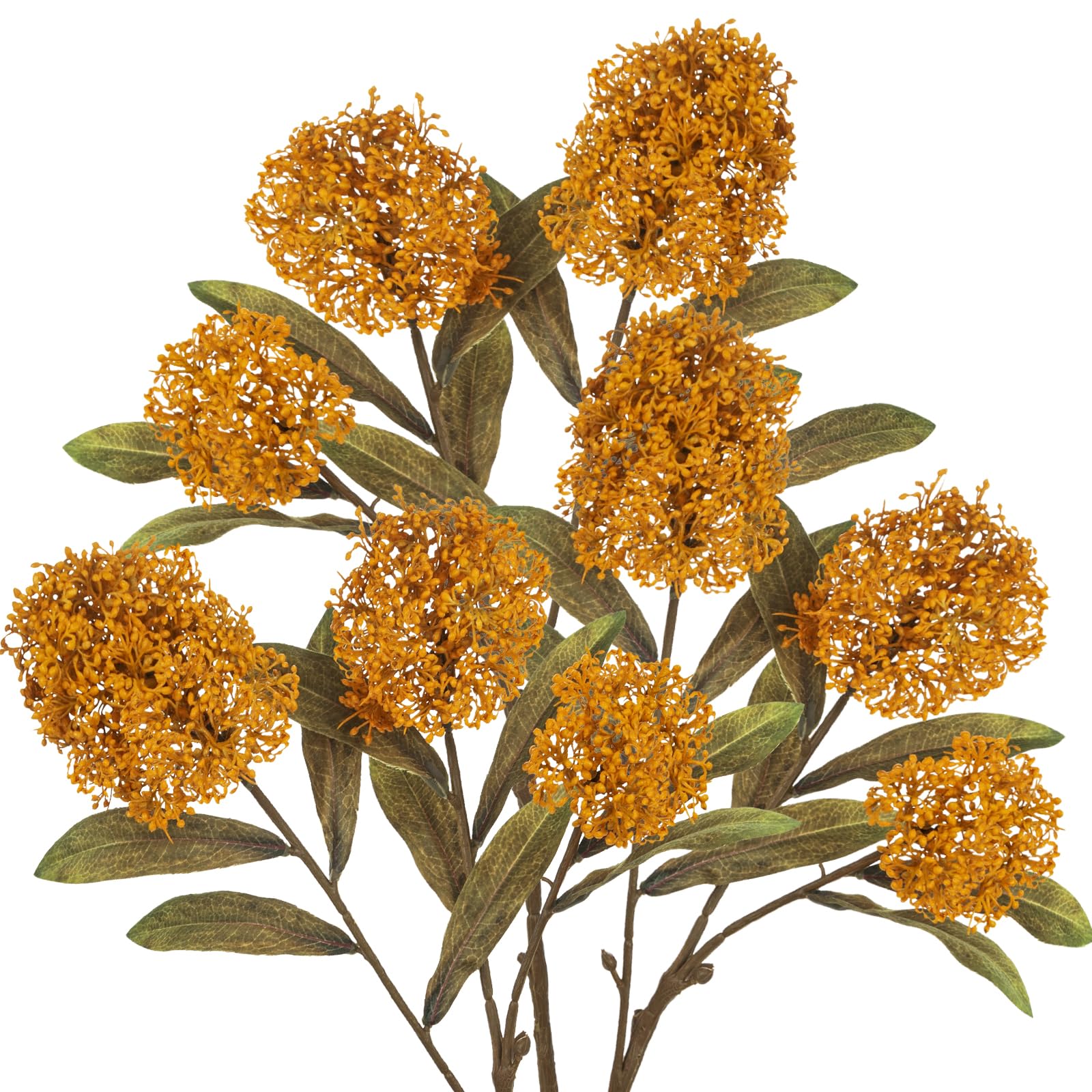 Branches de fleurs artificielles de Skimmia d'automne 58 cm pour arrangement floral