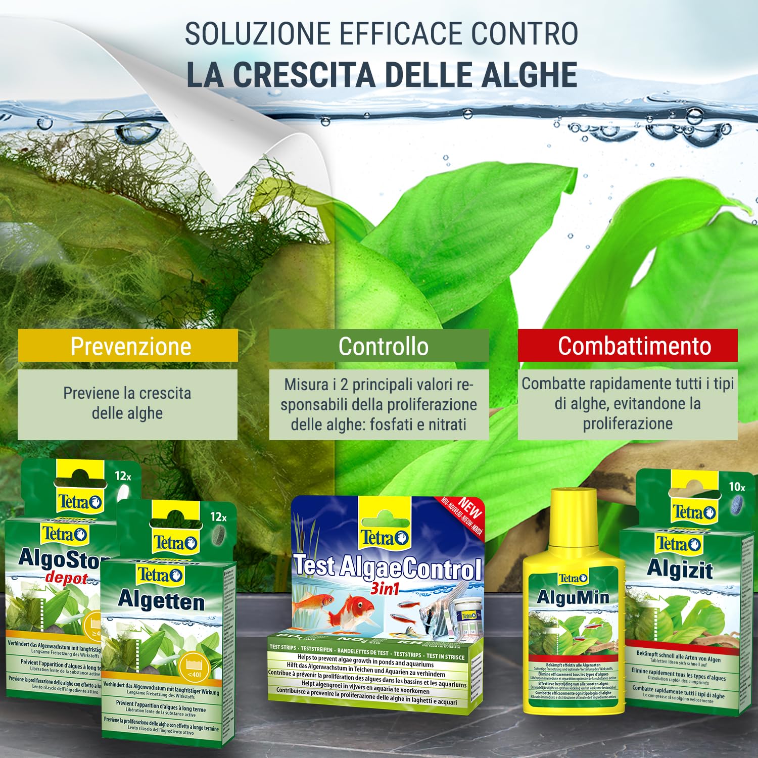 Tetra Algumin Combatte Efficacemente Ogni Tipologia Di Alghe, 100 ml
