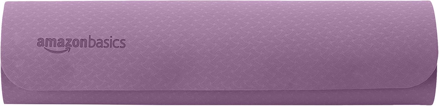 Amazon Basics 1/4-Inch Thick TPE Yoga Mat 6 Piece Set