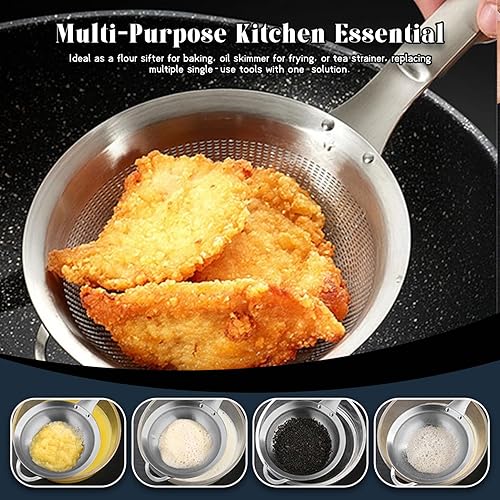 Miniatura 5 de 2pcs Stainless Steel Mesh Sieve Set, Fine Flour Sifter for Baking, Cooking, Tea, Mini Strainers Colander for Quinoa, Liquids, 304 Stainless Steel,