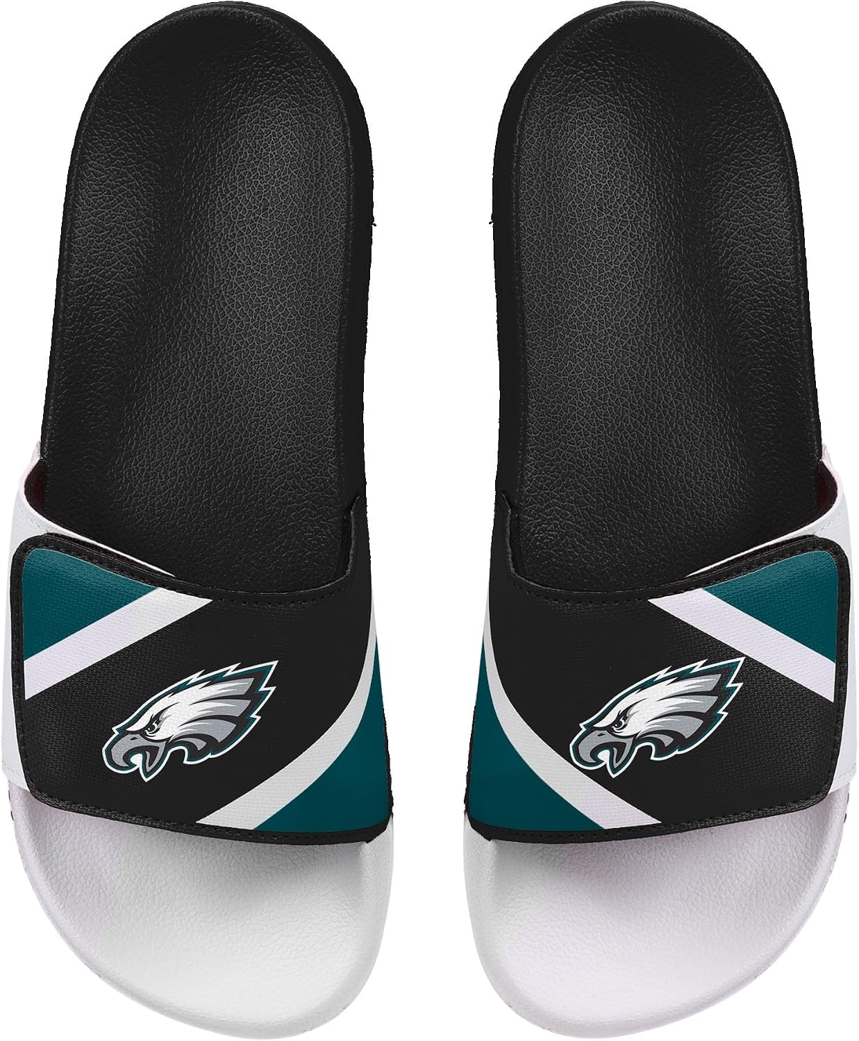 FOCO NFL Men's Officially Licensed Sports Slippers Primary Logo 2-Tone Team Color Flip Flop Football Adjustable Slides