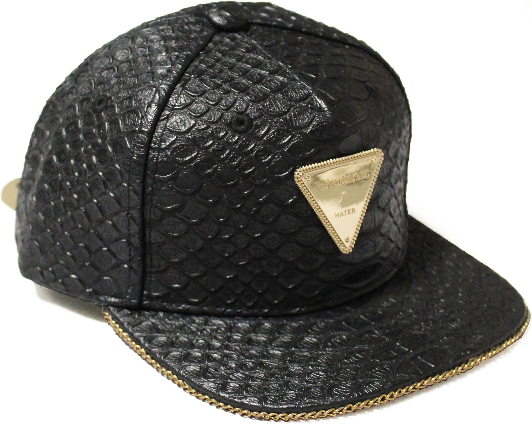 Hater Full Snakeskin Gold Chain Strapback Hat