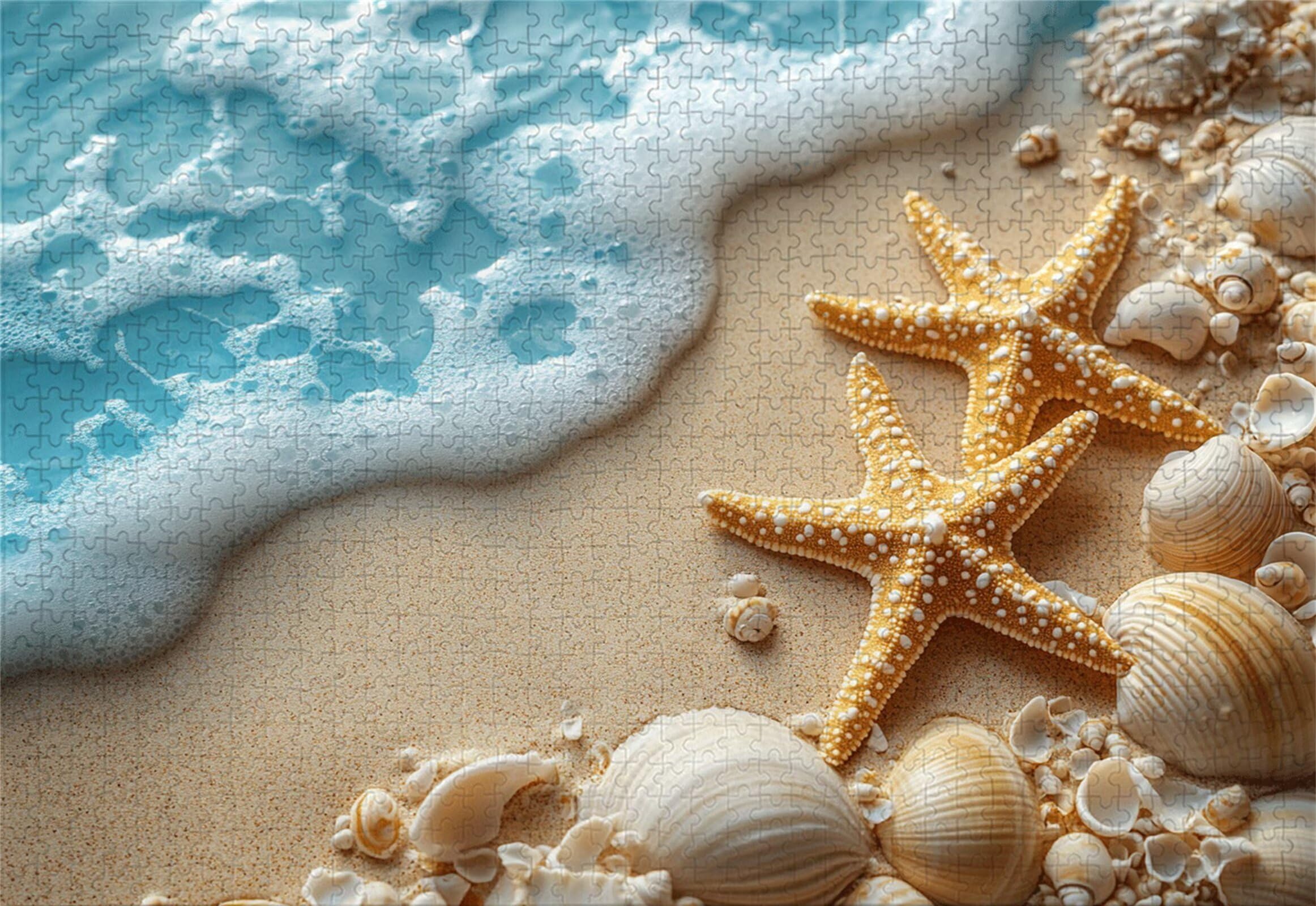 Plaża Puzzle 5000 sztuk Dorośli Rozgwiazda Klasyczne puzzle Panorama Trudno Niemożliwe Ogromna układanka Gra edukacyjna Wyzwanie Zabawka dla dzieci i dorosłych od 14 lat Prezent Mężczyzna Kobieta P