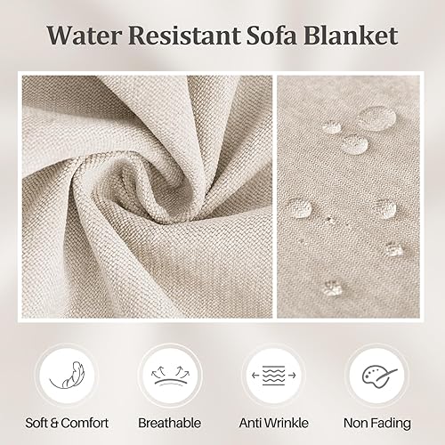 Miniatura 6 de Funda de sofá impermeable para mascotas, extra ancha, resistente al agua, lavable, para 3 cojines, a prueba de arañazos, para perros y gatos, 95 x