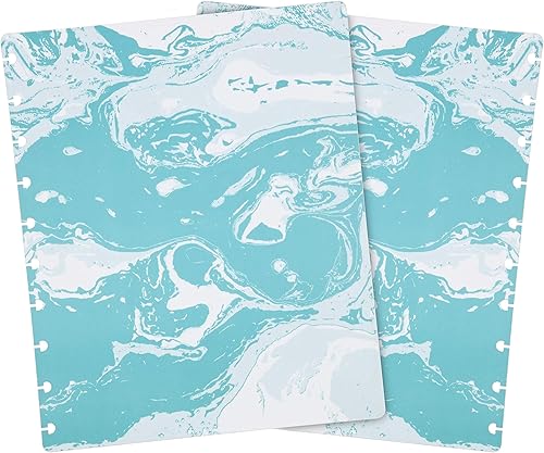 Vista 256 de Talia - Agenda personalizable con aros, (Fireworks Deep Lake, con discos Deep Lake, tamaño mediano (7.5 x 9.75 pulgadas).