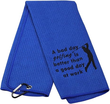 Review Embroidered Golf Towel Gift Golf Lover Gift A Bad Day of Golf is Better Than a Good Day at Work Golf Towel with Clip (Bad Day-Black) Review Embroidered Golf Towel Gift Golf Lover Gift A Bad Day of Golf is Better Than a Good Day at Work Golf Towel with Clip (Bad Day-Black)